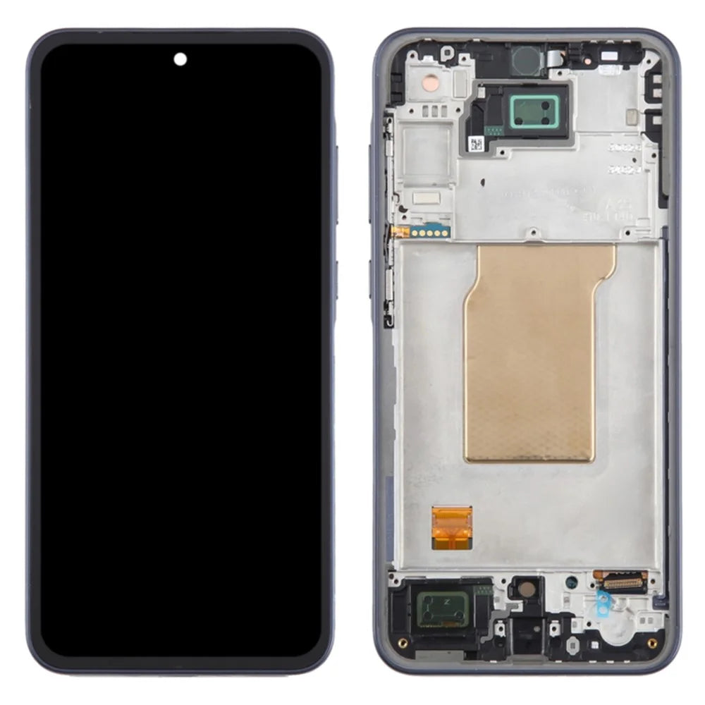 For Samsung Galaxy A35 5G A356B OEM Grade S AMOLED Screen and Digitizer Assembly + Frame (Without Logo) - Black - 1