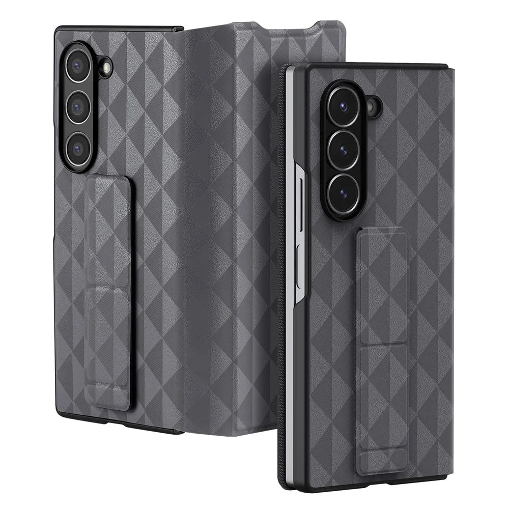 DUX DUCIS Fitt Series for Samsung Galaxy Z Fold6 5G Case Leather Phone Cover with Card Slot Kickstand - Grey - 2