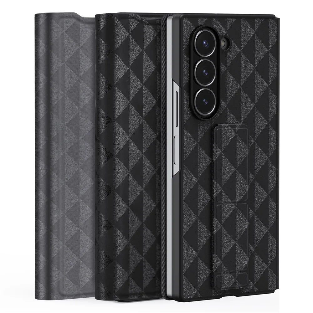 DUX DUCIS Fitt Series for Samsung Galaxy Z Fold6 5G Case Leather Phone Cover with Card Slot Kickstand - Grey - 3