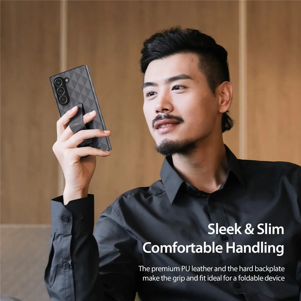 DUX DUCIS Fitt Series for Samsung Galaxy Z Fold6 5G Case Leather Phone Cover with Card Slot Kickstand - Grey - 5