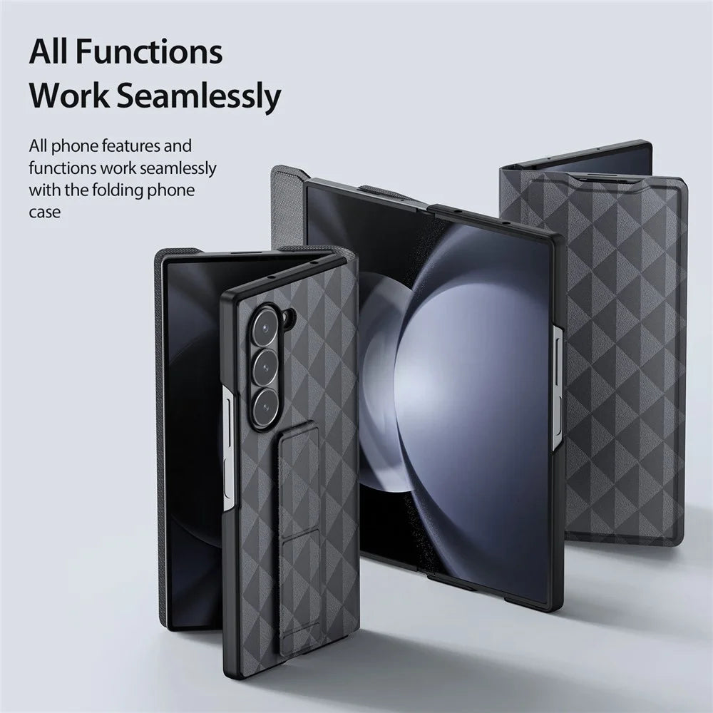 DUX DUCIS Fitt Series for Samsung Galaxy Z Fold6 5G Case Leather Phone Cover with Card Slot Kickstand - Grey - 6