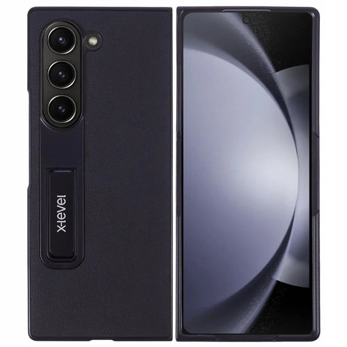 X-LEVEL For Samsung Galaxy Z Fold6 5G Magnetic Kickstand Phone Case PU Leather+PC Phone Cover - Black - 1