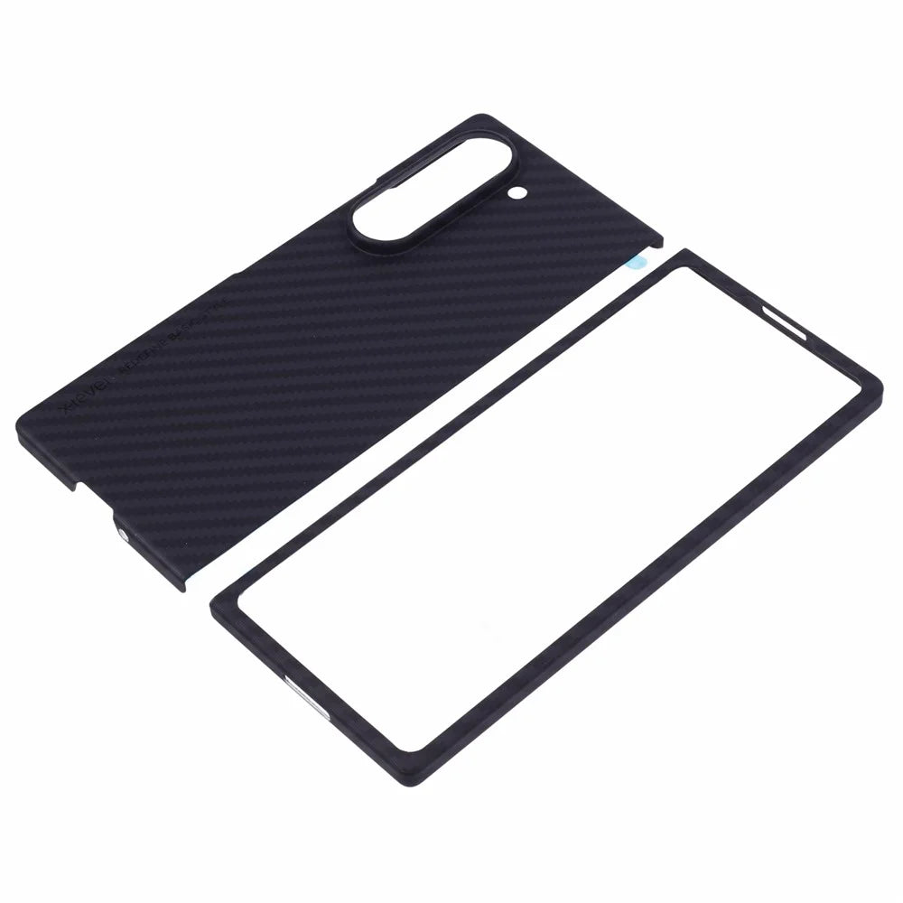 X-LEVEL For Samsung Galaxy Z Fold6 5G Phone Case PC Mobile Phone Cover Carbon Fiber Texture Phone Shell - 4
