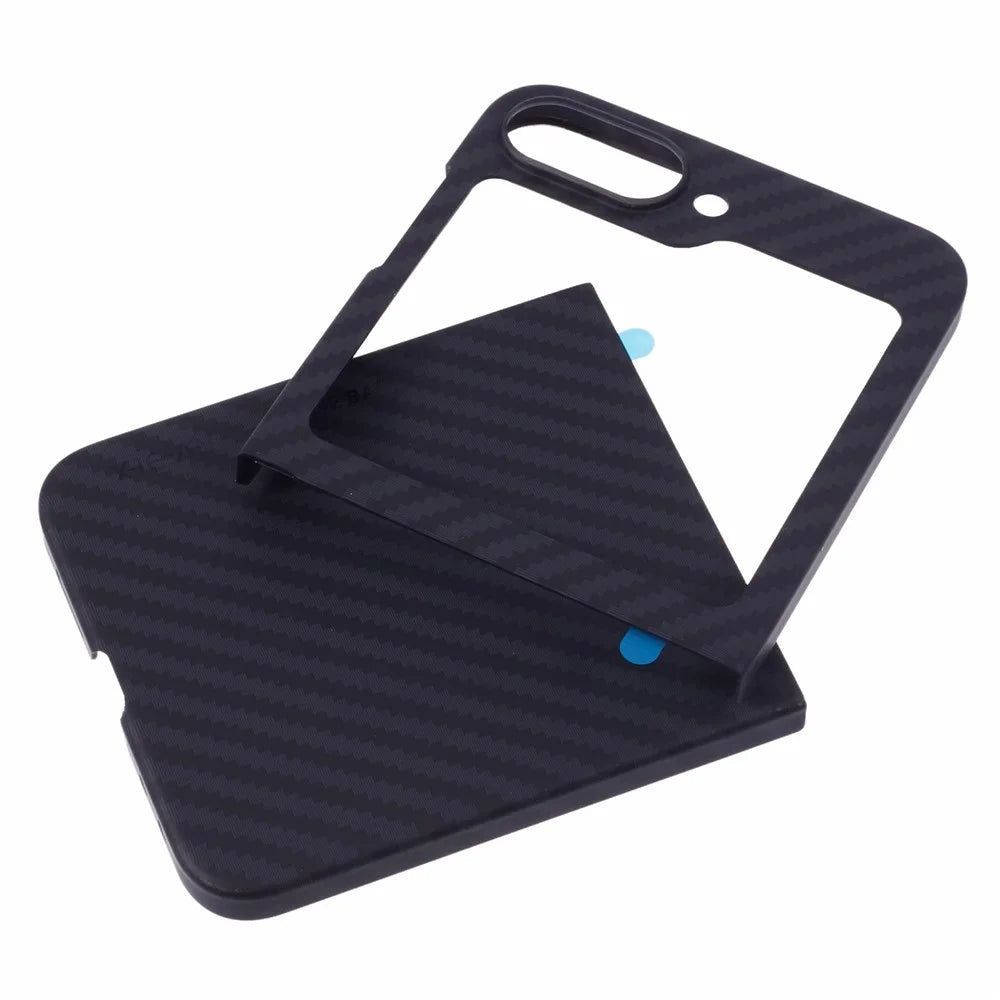 X-LEVEL For Samsung Galaxy Z Flip7 FE 5G / Z Flip6 5G Mobile Phone Case Carbon Fiber Texture PC Mobile Phone Back Cover - 5