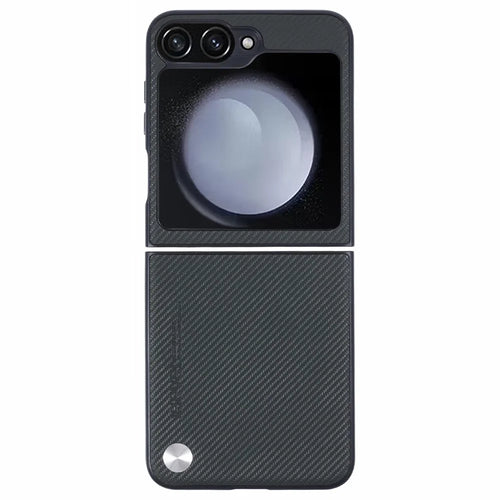 X-LEVEL Phone Case for Samsung Galaxy Z Flip7 FE 5G / Z Flip6 5G Carbon Fiber Texture PU Leather+PC Phone Cover - Green - 1