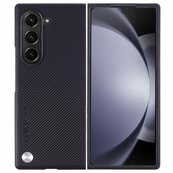 X-LEVEL For Samsung Galaxy Z Fold6 5G Carbon Fiber PU Leather Coated PC Cell Phone Case - Black - 1