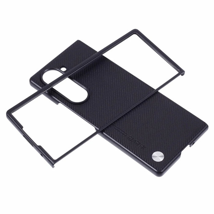 X-LEVEL For Samsung Galaxy Z Fold6 5G Carbon Fiber PU Leather Coated PC Cell Phone Case - Black - 5