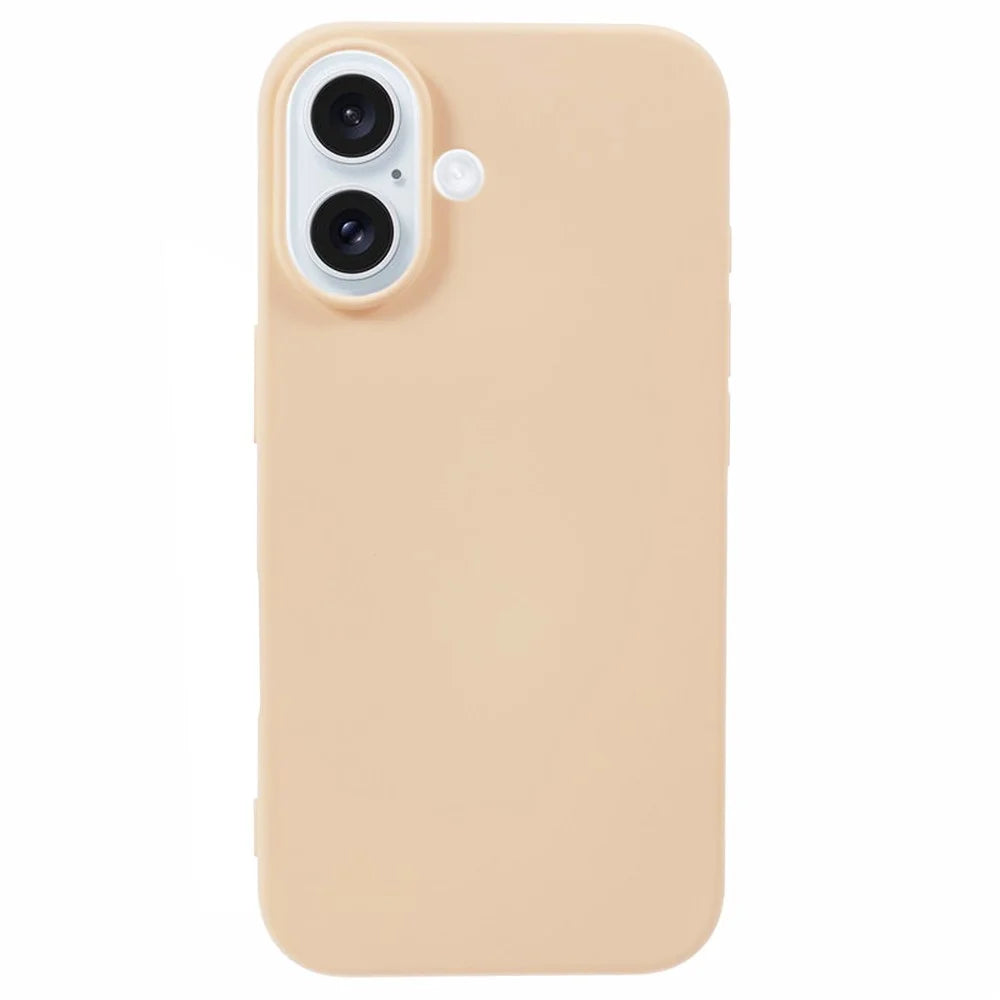 For iPhone 16 Plus TPU Case Soft Fiber Lining Anti-Scratch Phone Cover - Pink - 1