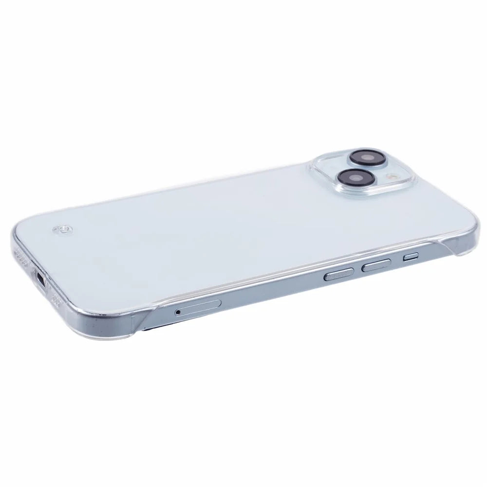 For iPhone 15 Frameless Case Shockproof Hard PC Phone Cover Clear Back - 4