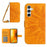 HT04 For Samsung Galaxy S24 FE Case Sunflower Leather Flip Phone Cover with Shoulder Strap - Yellow - 1