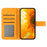 HT04 For Samsung Galaxy S24 FE Case Sunflower Leather Flip Phone Cover with Shoulder Strap - Yellow - 2