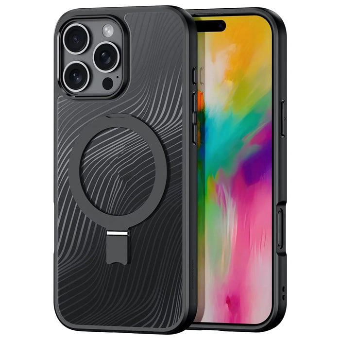 DUX DUCIS Aimo Series for iPhone 16 Pro Max Case Magnetic Kickstand TPU+PC Phone Cover (REACH Certification) - Black - 1