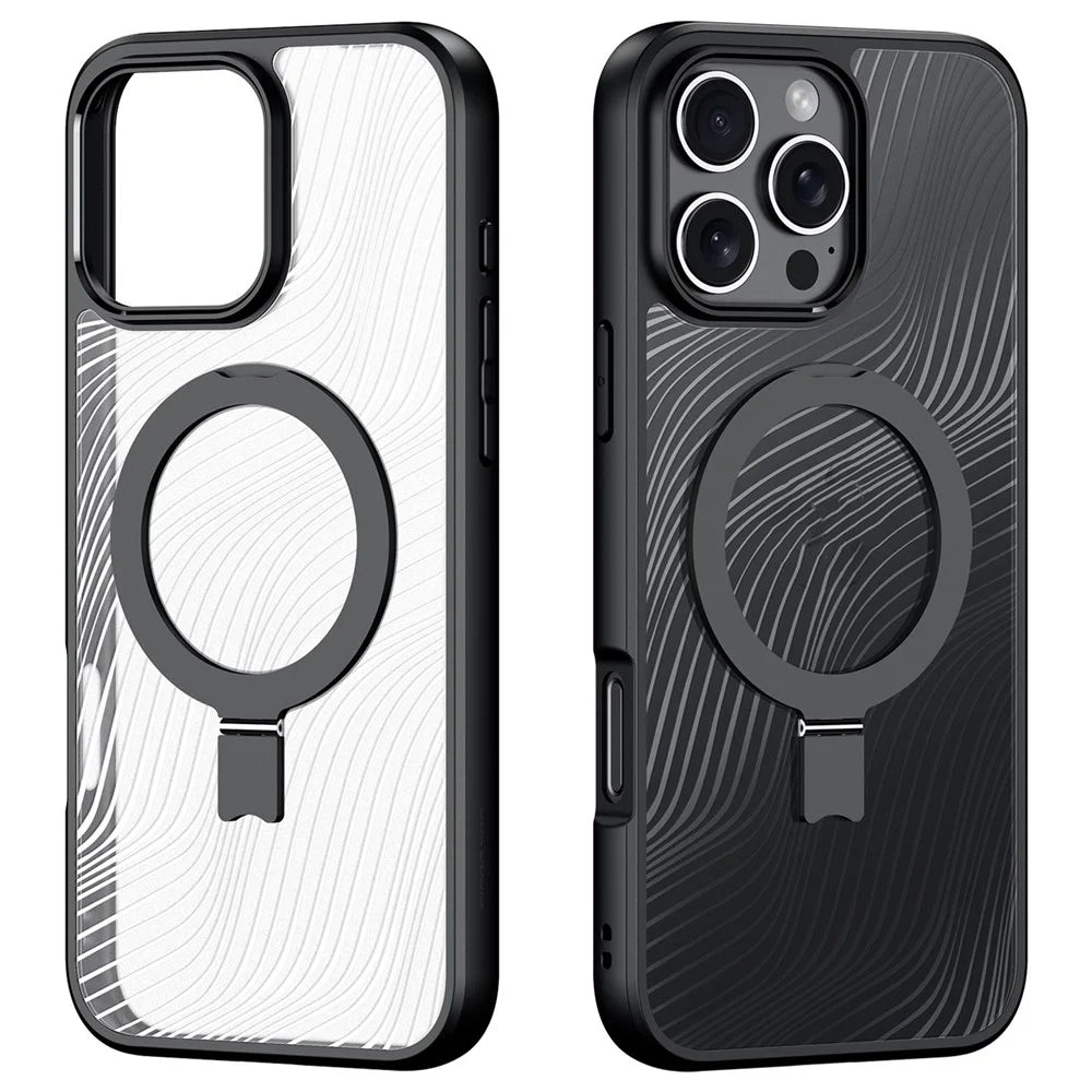 DUX DUCIS Aimo Series for iPhone 16 Pro Magnetic Phone Case TPU+PC Kickstand Cover (REACH Certification) - Black - 2