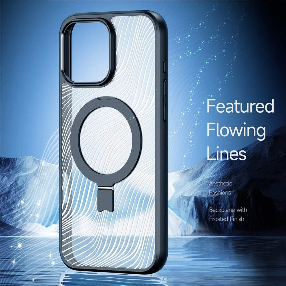 DUX DUCIS Aimo Series for iPhone 16 Pro Magnetic Phone Case TPU+PC Kickstand Cover (REACH Certification) - Black - 6