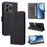 For Realme Note 60x 4G / C63 4G / C61 4G / Narzo N63 4G Stand Case RFID Blocking Leather Phone Cover with Strap - Black - 6