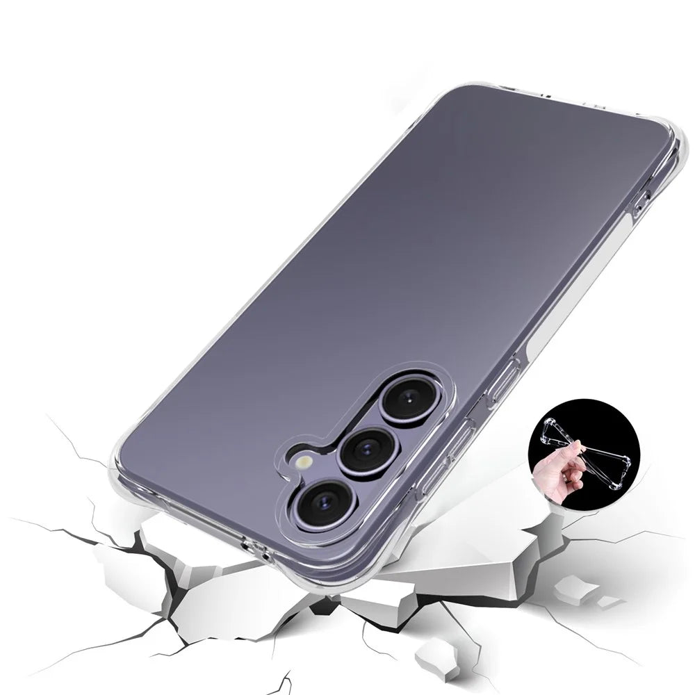 For Samsung Galaxy S24 FE Clear Case Anti-Shock TPU Phone Cover Reinforced Corners - 2