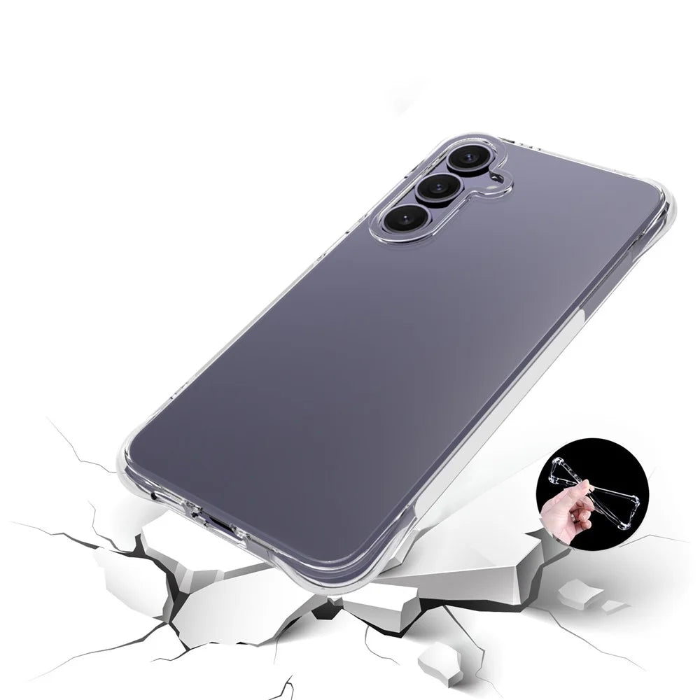 For Samsung Galaxy S24 FE Clear Case Anti-Shock TPU Phone Cover Reinforced Corners - 3