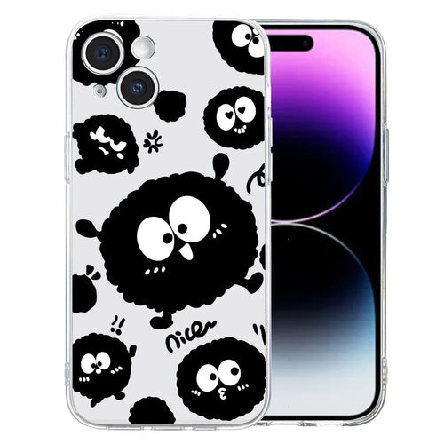 For iPhone 15 Case Soft TPU Slim Phone Cover Pattern Printing - Black Briquette - 1