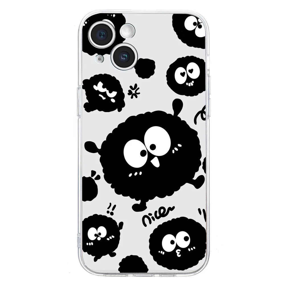 For iPhone 15 Case Soft TPU Slim Phone Cover Pattern Printing - Black Briquette - 2