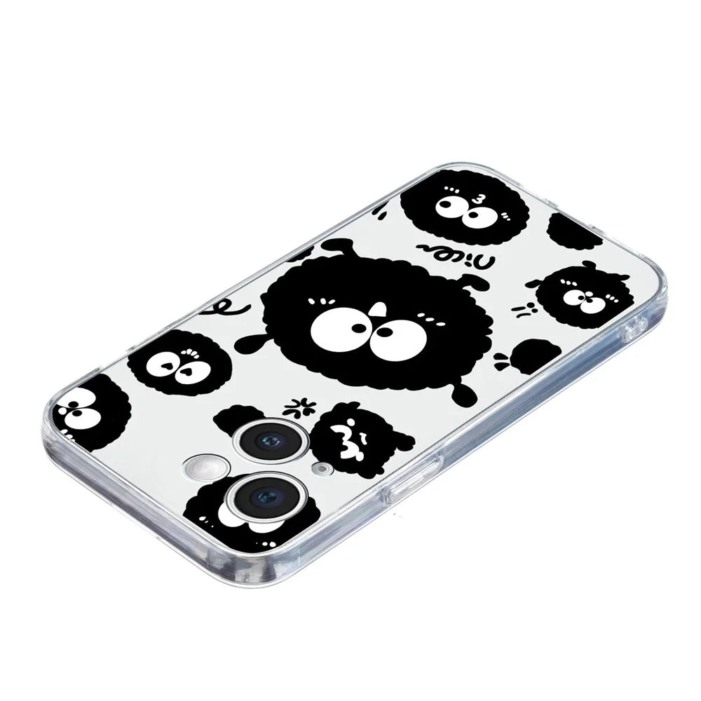 For iPhone 15 Case Soft TPU Slim Phone Cover Pattern Printing - Black Briquette - 4
