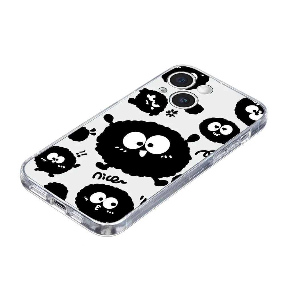 For iPhone 15 Case Soft TPU Slim Phone Cover Pattern Printing - Black Briquette - 5