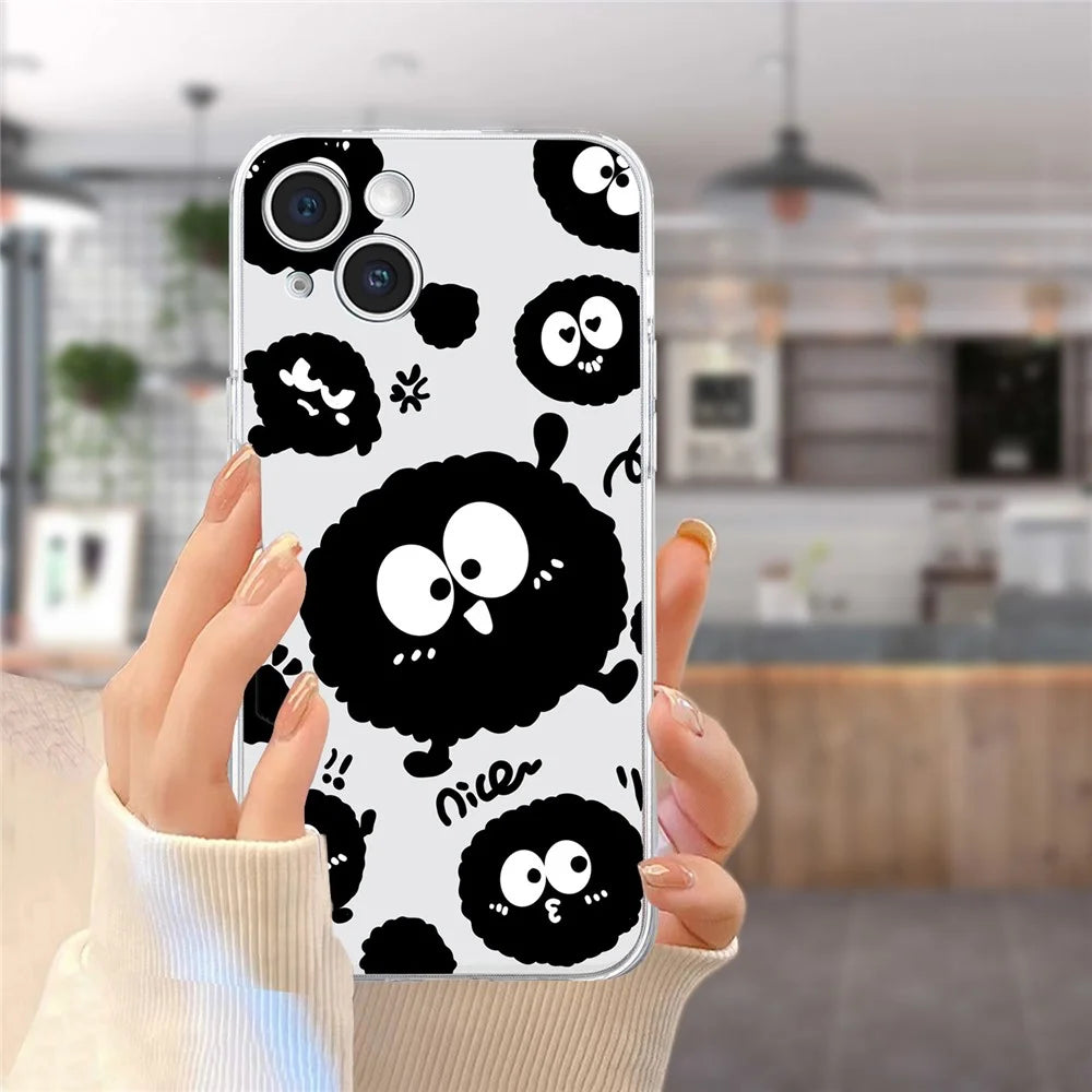For iPhone 15 Case Soft TPU Slim Phone Cover Pattern Printing - Black Briquette - 6