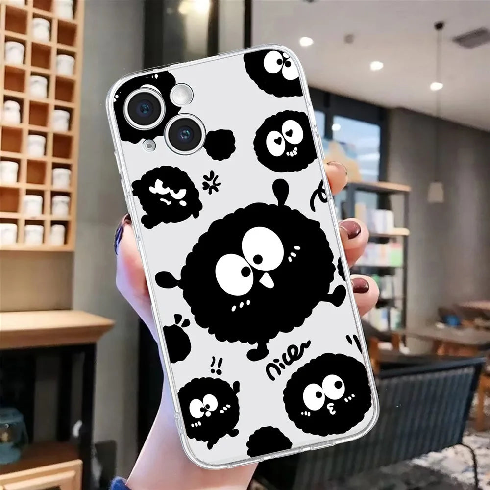 For iPhone 15 Case Soft TPU Slim Phone Cover Pattern Printing - Black Briquette - 7