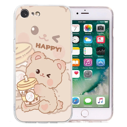 For iPhone 7 / 8 / SE (2020) / SE (2022) Case Printed Pattern TPU Phone Back Cover - Bear - 1