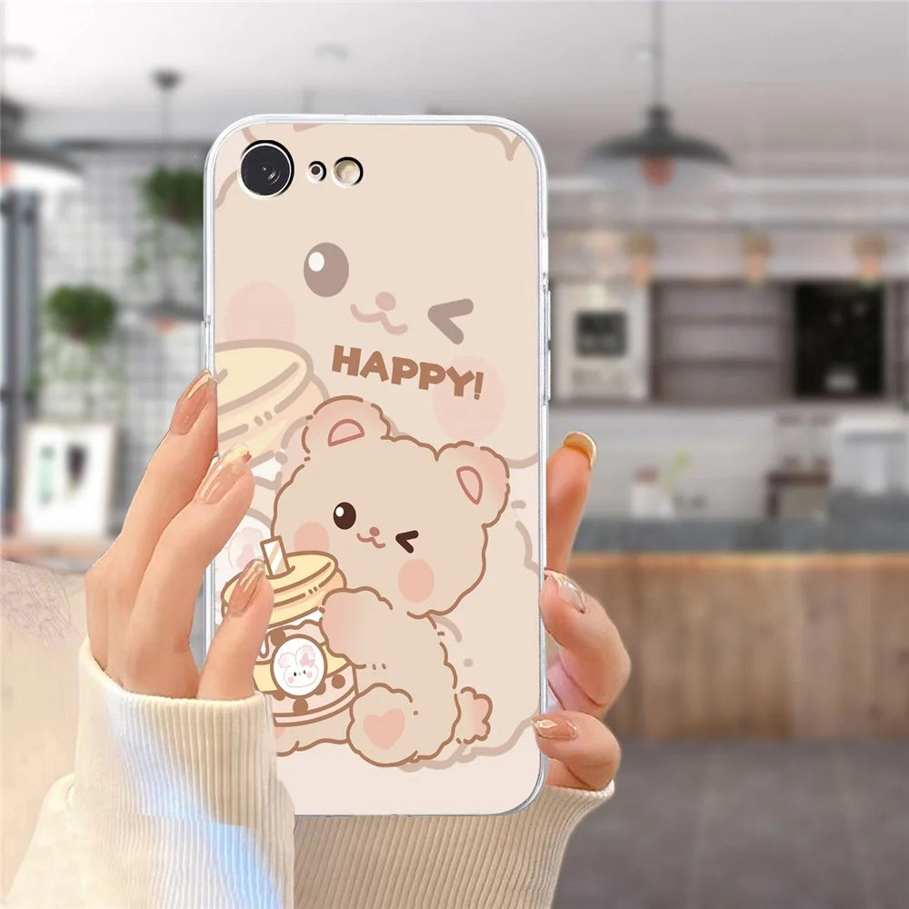 For iPhone 7 / 8 / SE (2020) / SE (2022) Case Printed Pattern TPU Phone Back Cover - Bear - 6