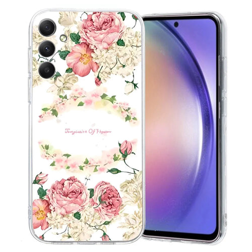 For Samsung Galaxy A34 5G Case Pattern Print Scratch-Proof TPU Phone Cover - Rose - 1