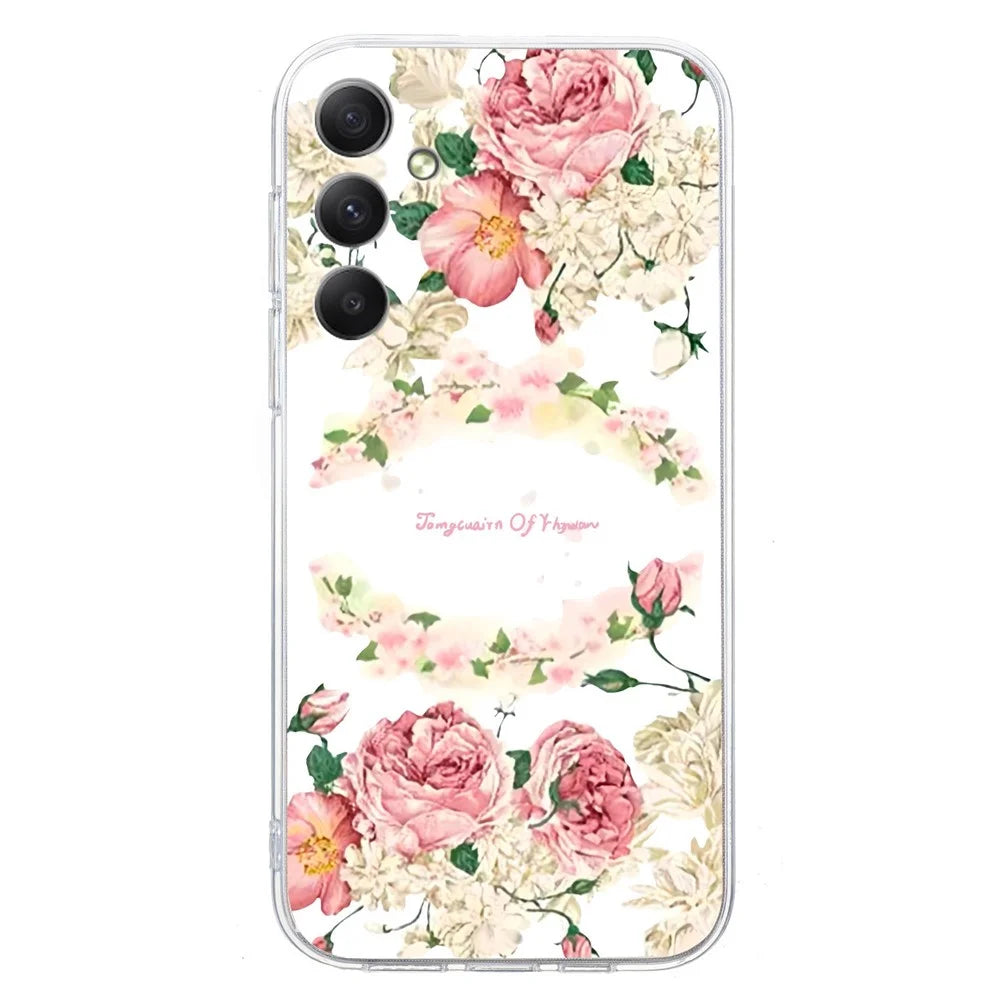 For Samsung Galaxy A34 5G Case Pattern Print Scratch-Proof TPU Phone Cover - Rose - 2