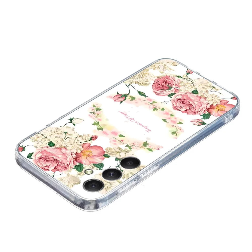 For Samsung Galaxy A34 5G Case Pattern Print Scratch-Proof TPU Phone Cover - Rose - 4