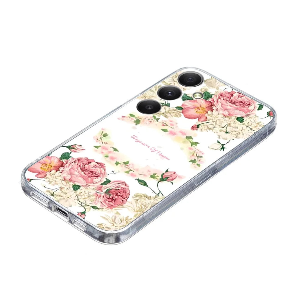 For Samsung Galaxy A34 5G Case Pattern Print Scratch-Proof TPU Phone Cover - Rose - 5