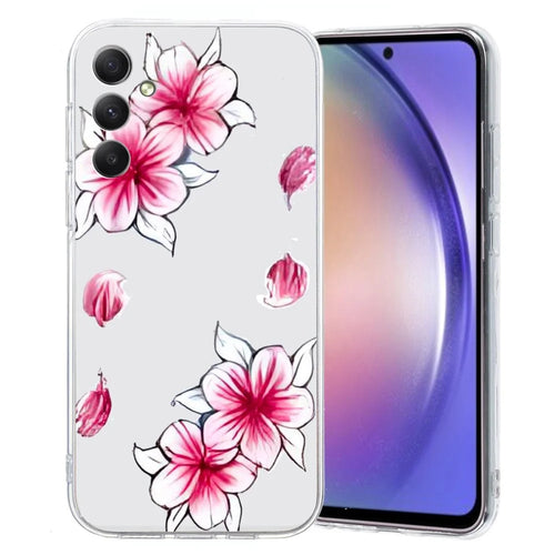 For Samsung Galaxy A55 5G Case Pattern Printing Phone TPU Cover Clear Edge - Cherry Blossom - 1