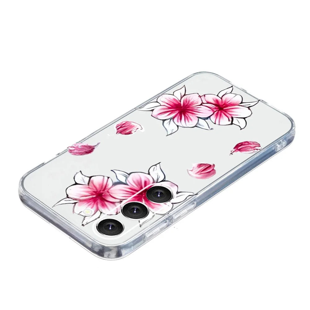 For Samsung Galaxy S23 TPU Case Pattern Printed Phone Protective Cover - Cherry Blossom - 4