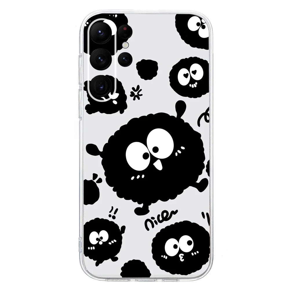 For Samsung Galaxy S23 Ultra Case Pattern Print TPU Phone Cover Precise Lens Protection - Black Briquette - 2