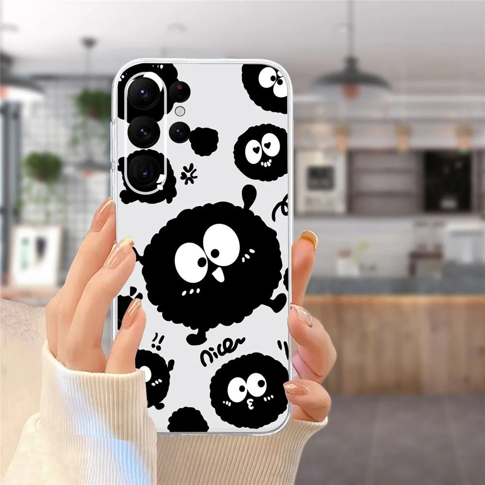 For Samsung Galaxy S23 Ultra Case Pattern Print TPU Phone Cover Precise Lens Protection - Black Briquette - 6