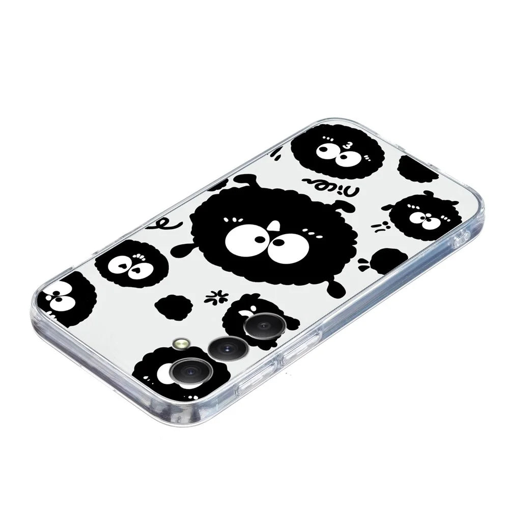 For Samsung Galaxy S23 FE Case Pattern Printing Shockproof TPU Phone Cover - Black Briquette - 4