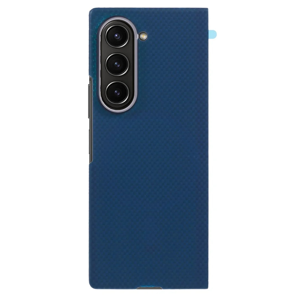 X-LEVEL For Samsung Galaxy Z Fold6 5G Magnetic Case Carbon Nanofibers Phone Cover with Metal Lens Frrame - Blue - 2