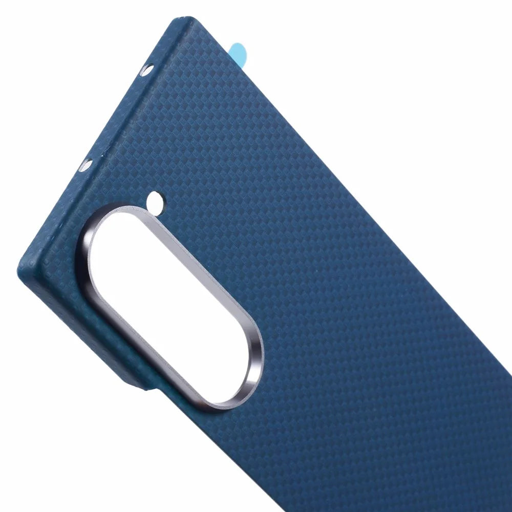X-LEVEL For Samsung Galaxy Z Fold6 5G Magnetic Case Carbon Nanofibers Phone Cover with Metal Lens Frrame - Blue - 7