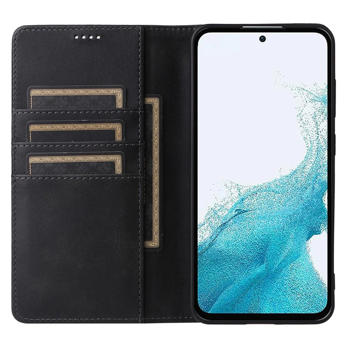 For Samsung Galaxy A54 5G Case Leather Phone Cover RFID Blocking Card Slots Wallet - Black - 2
