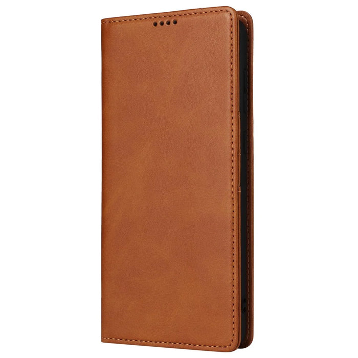 For Samsung Galaxy A53 5G Case PU Leather RFID Blocking Phone Cover Magnetic Closing - Brown - 7