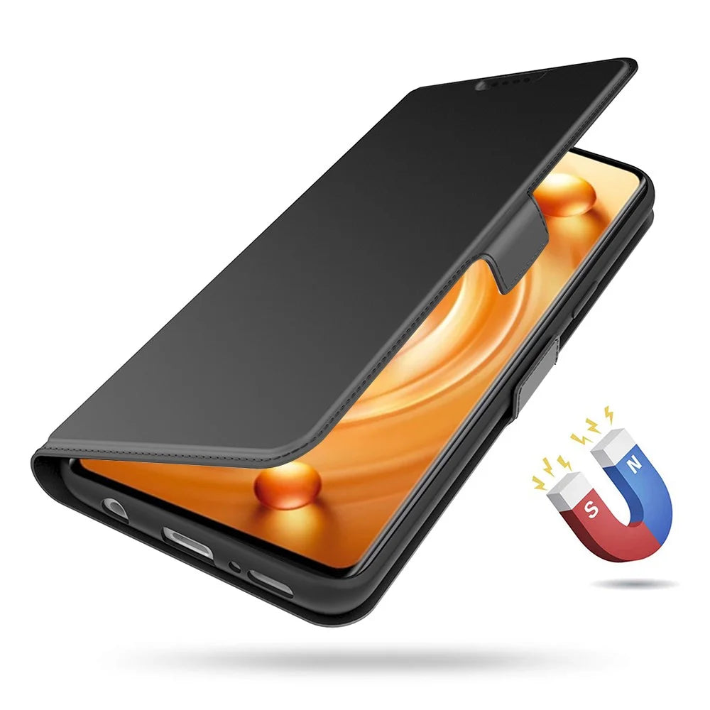 For ZTE Axon 60 Lite Case PU Leather Card Holder Stand Protective Phone Cover - Black - 4