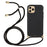 For iPhone 16 Pro Max Case Wheat Straw+TPU Phone Cover with Lanyard Eco Friendly Zero Waste - Black - 1
