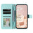For iPhone 16 Pro Max Wallet Case Rhombus Grid PU Leather Phone Cover - Mint Green - 2
