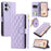 For iPhone 16 Plus Case Rhombus Grid PU Leather Wallet Crossbody Phone Cover - Purple - 1