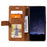 For iPhone 16 Plus Case Imprinted Lines PU Leather Splicing Wallet Phone Cover - Brown - 2