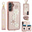 SY-001 For Samsung Galaxy A35 5G Case Card Holder Kickstand Leather Coated TPU Phone Cover - Pink - 1