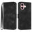 YX0040 For iPhone 16 Case Leather Wallet Flip Phone Cover Geometry Imprinted - Black - 1