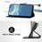 YX0040 For iPhone 16 Case Leather Wallet Flip Phone Cover Geometry Imprinted - Black - 4